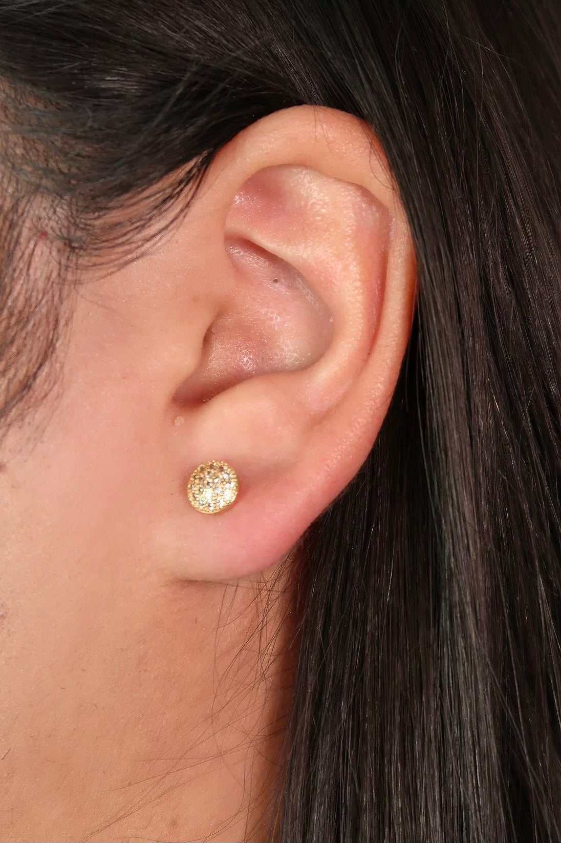 The Gold Button Stud Earrings