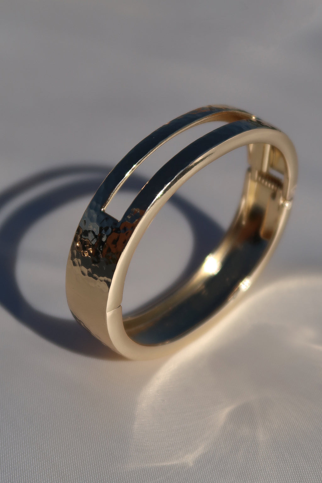 The Squared Lock Gold Bangle