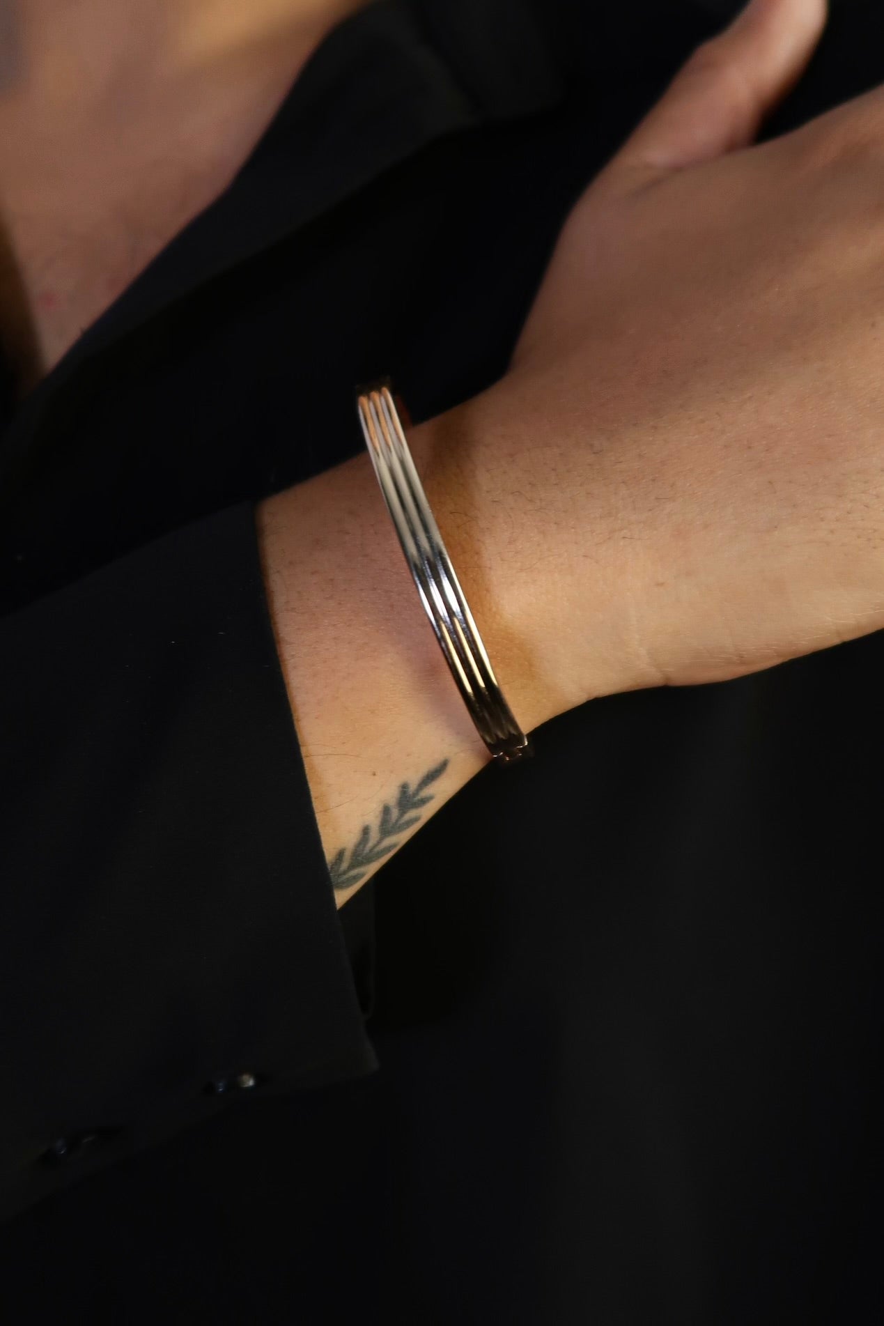 The Structured Rose Gold Bangle
